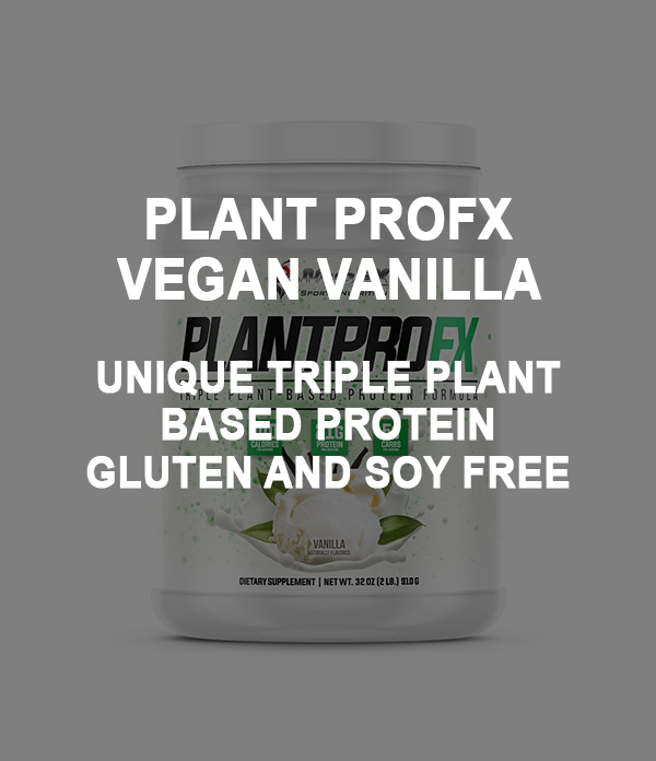Plant pro fx product image. vegan vanilla. unique triple plant based protein. gluten and soy free