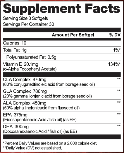 EFAFX Supplement facts