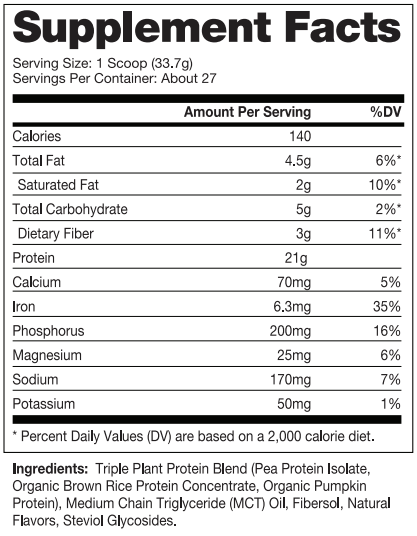 Plant pro fx supplement facts